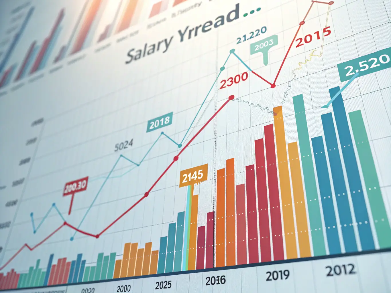 A graph showing competitive salary growth in the AI sector, emphasizing the financial benefits of working with AITalentHunt.